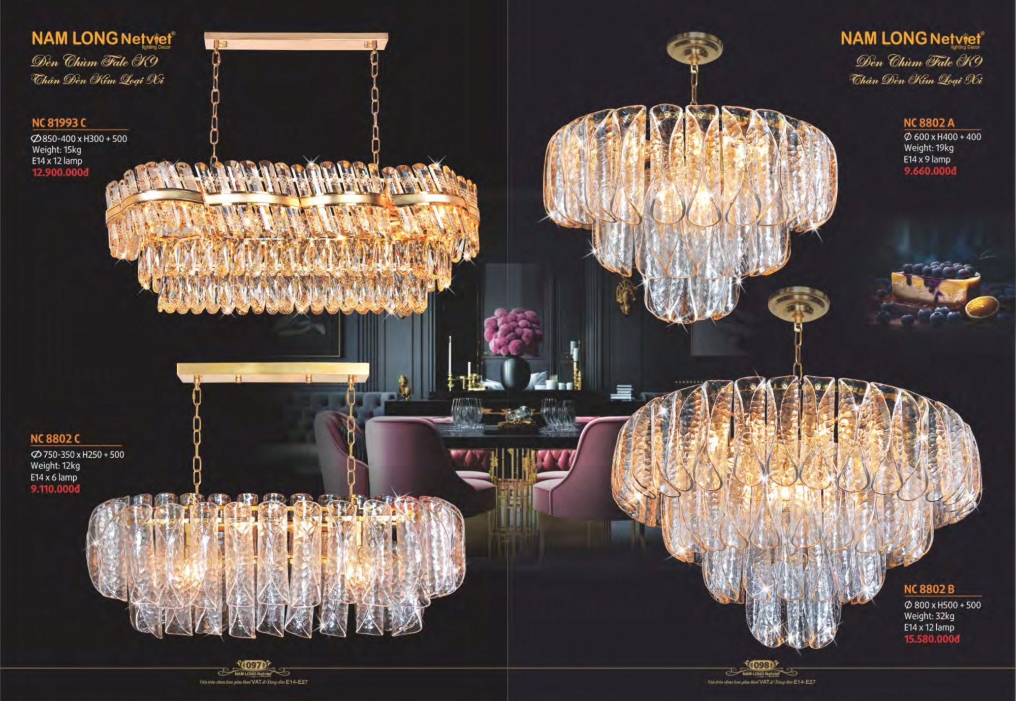 Bảng giá đèn trang trí Nam Long